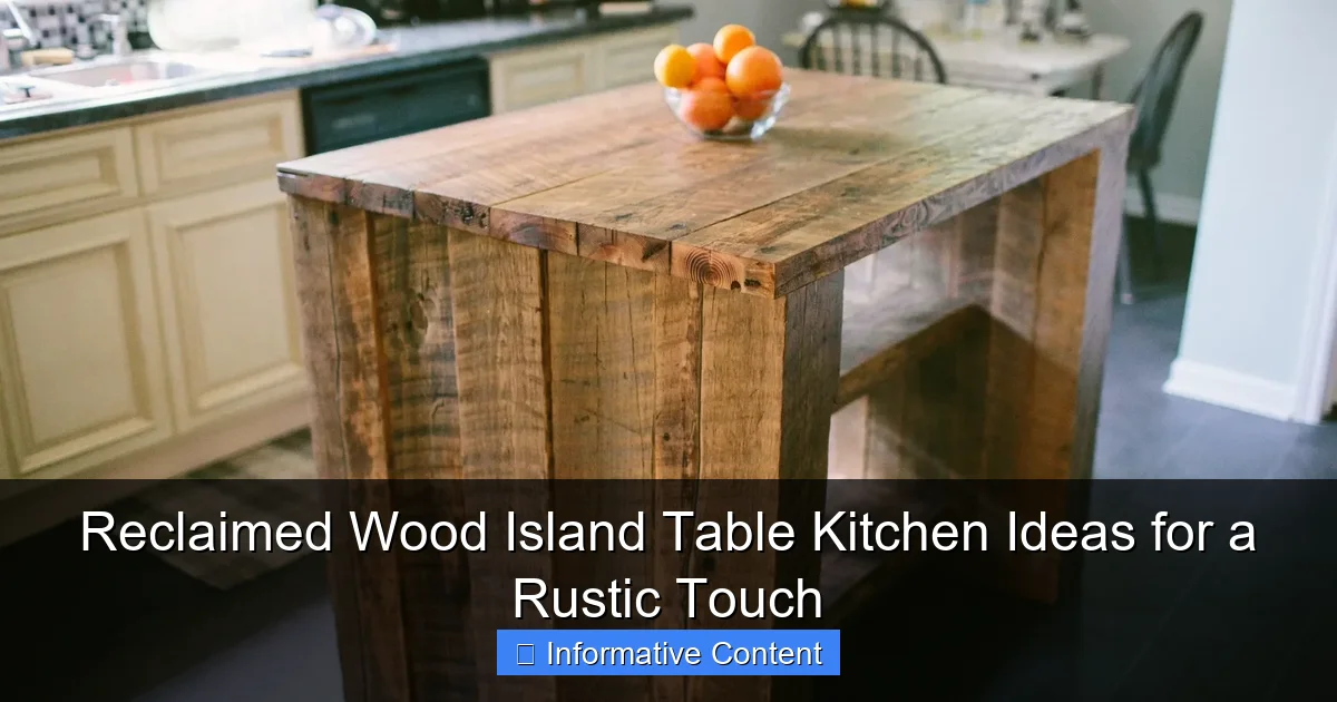 Reclaimed Wood Island Table Kitchen Ideas for a Rustic Touch