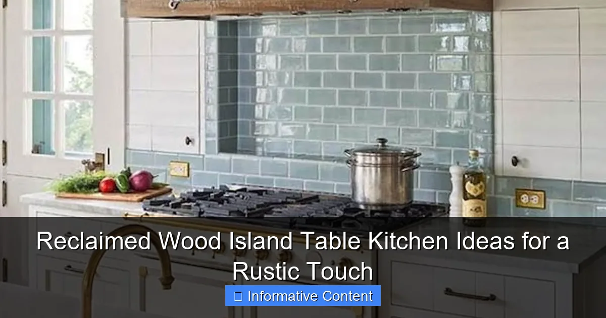 Reclaimed Wood Island Table Kitchen Ideas for a Rustic Touch