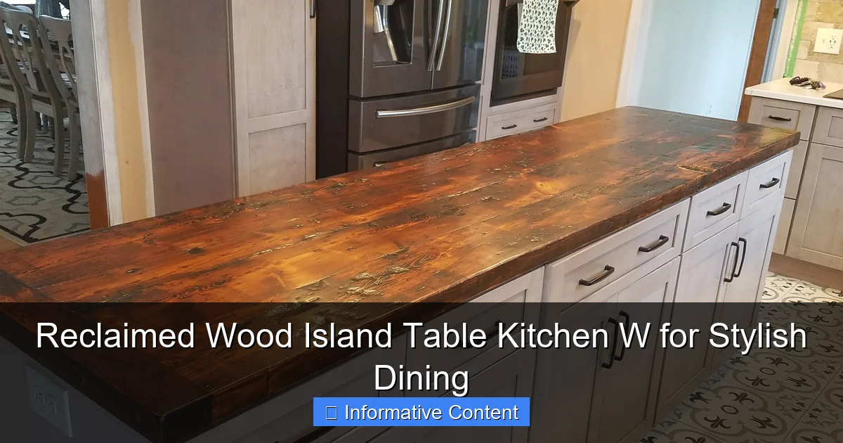 Reclaimed Wood Island Table Kitchen W for Stylish Dining