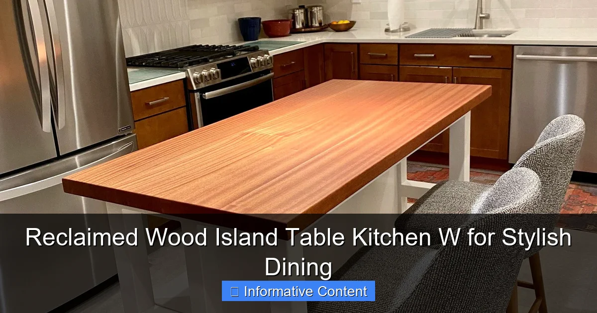 Reclaimed Wood Island Table Kitchen W for Stylish Dining