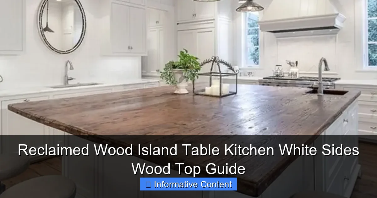 Reclaimed Wood Island Table Kitchen White Sides Wood Top Guide