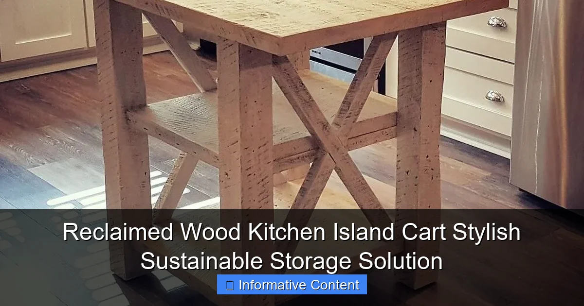 Reclaimed Wood Kitchen Island Cart Stylish Sustainable Storage Solution