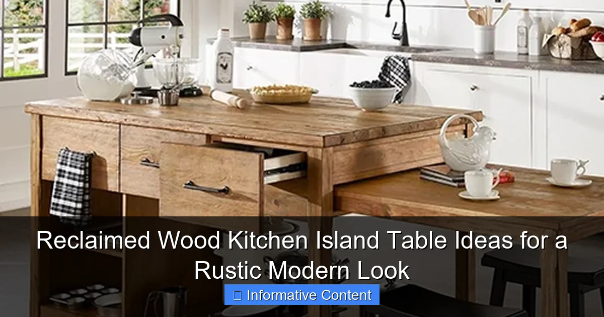 Reclaimed Wood Kitchen Island Table Ideas for a Rustic Modern Look