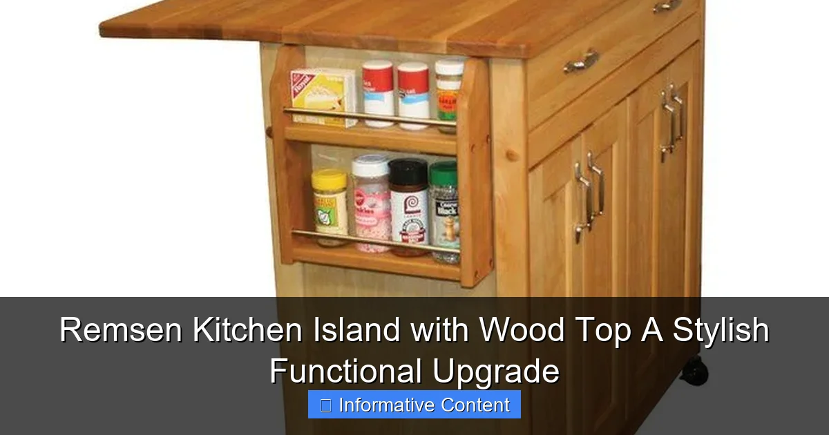 Remsen Kitchen Island with Wood Top A Stylish Functional Upgrade