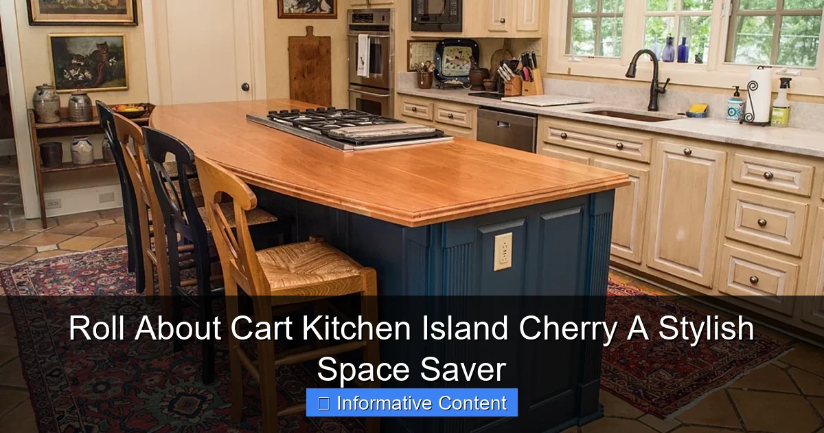 Roll About Cart Kitchen Island Cherry A Stylish Space Saver