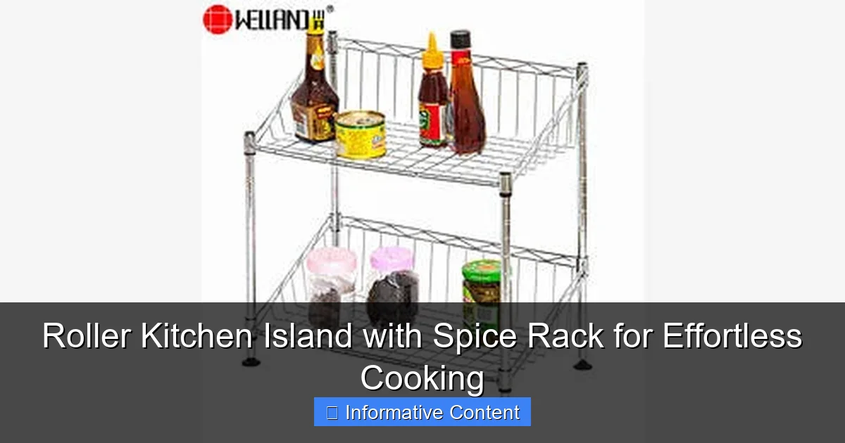 Roller Kitchen Island with Spice Rack for Effortless Cooking
