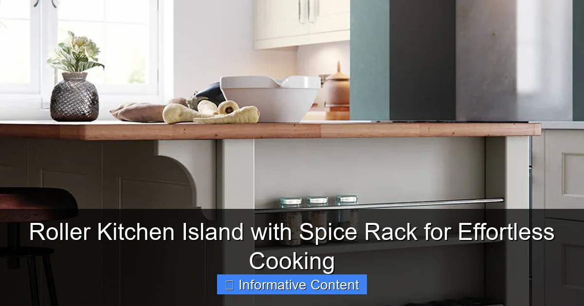 Roller Kitchen Island with Spice Rack for Effortless Cooking