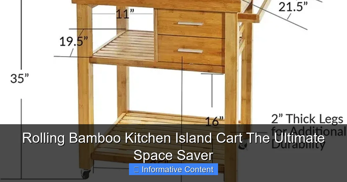 Rolling Bamboo Kitchen Island Cart The Ultimate Space Saver
