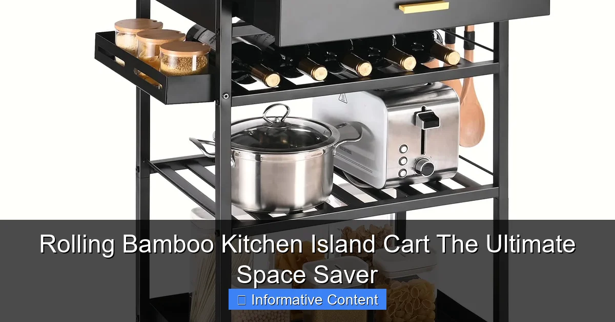 Rolling Bamboo Kitchen Island Cart The Ultimate Space Saver