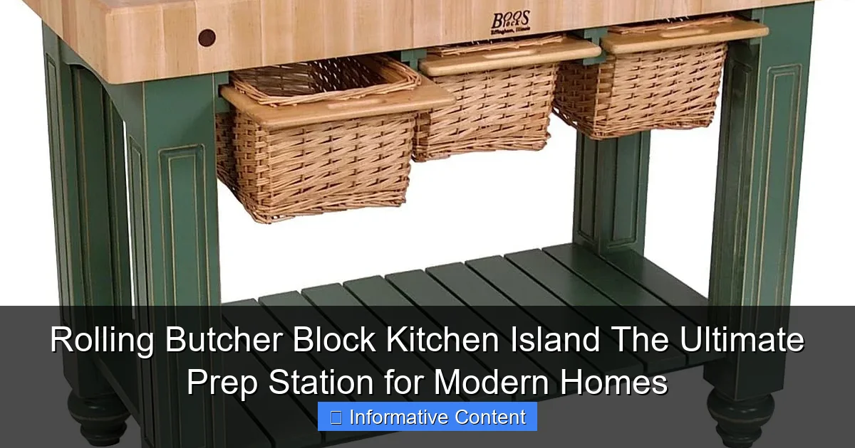 Rolling Butcher Block Kitchen Island The Ultimate Prep Station for Modern Homes