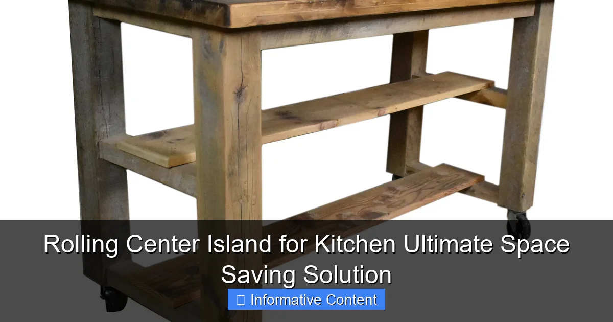 Rolling Center Island for Kitchen Ultimate Space Saving Solution