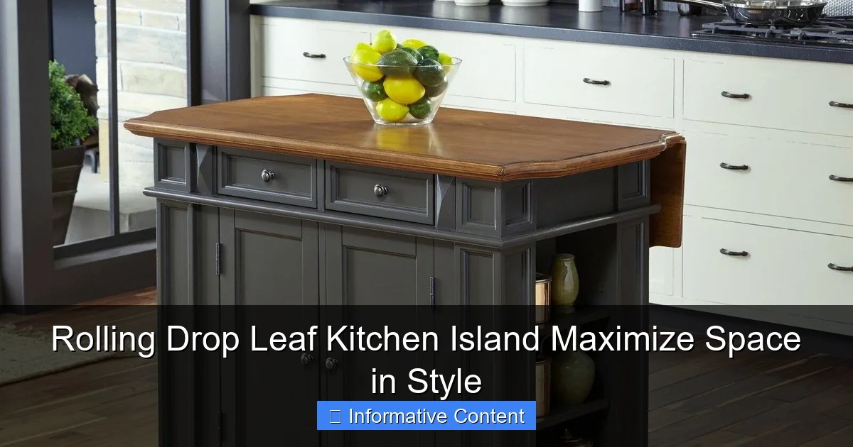 Rolling Drop Leaf Kitchen Island Maximize Space in Style