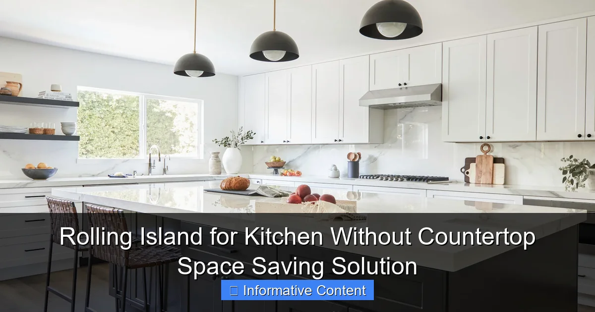 Rolling Island for Kitchen Without Countertop Space Saving Solution