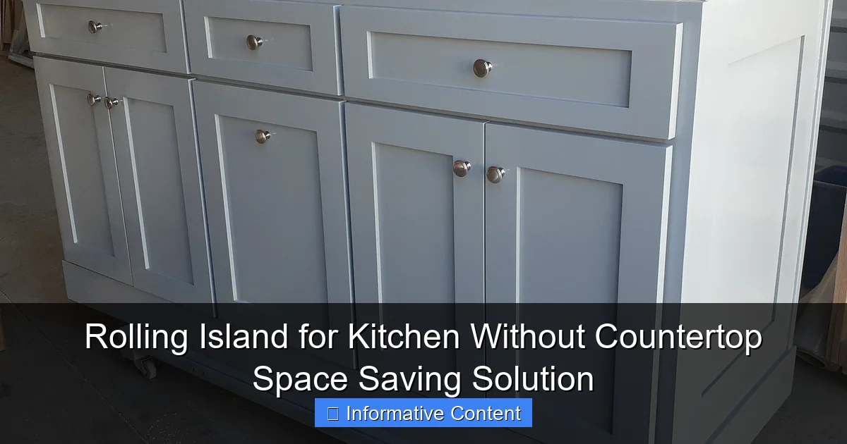 Rolling Island for Kitchen Without Countertop Space Saving Solution