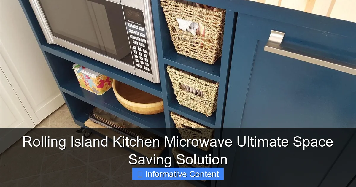 Rolling Island Kitchen Microwave Ultimate Space Saving Solution