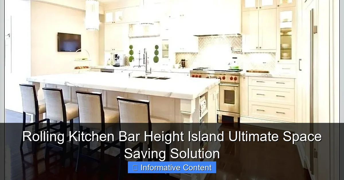 Rolling Kitchen Bar Height Island Ultimate Space Saving Solution