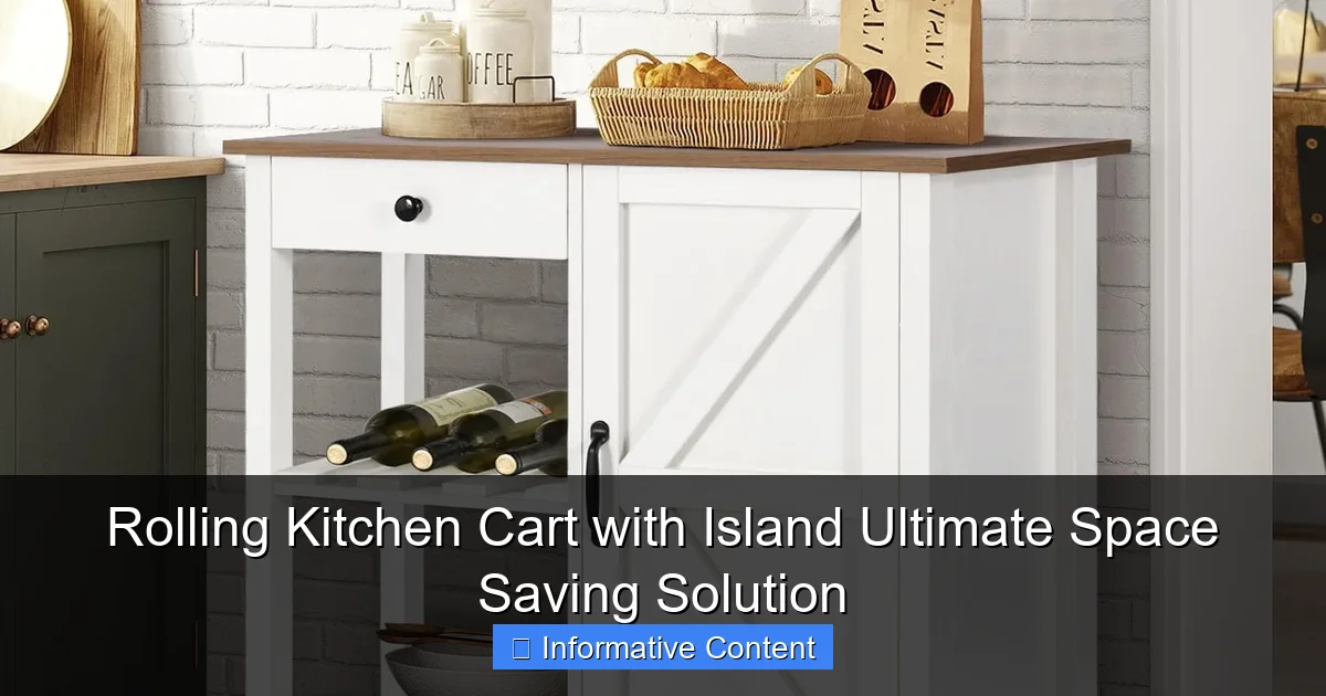 Rolling Kitchen Cart with Island Ultimate Space Saving Solution
