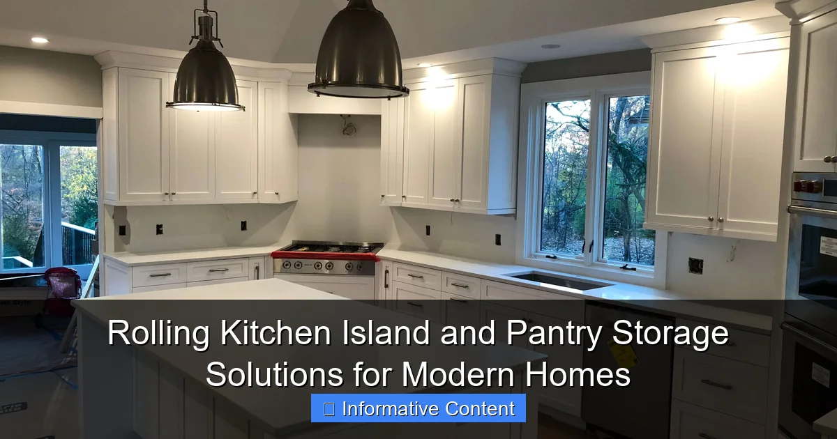Rolling Kitchen Island and Pantry Storage Solutions for Modern Homes