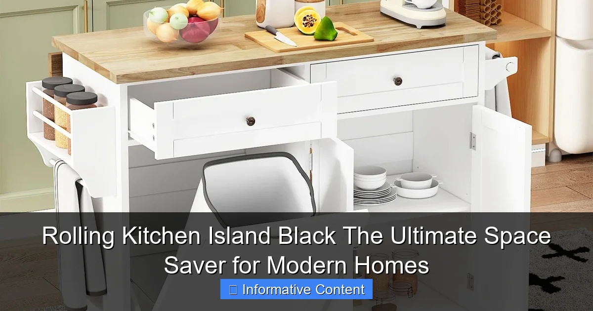 Rolling Kitchen Island Black The Ultimate Space Saver for Modern Homes