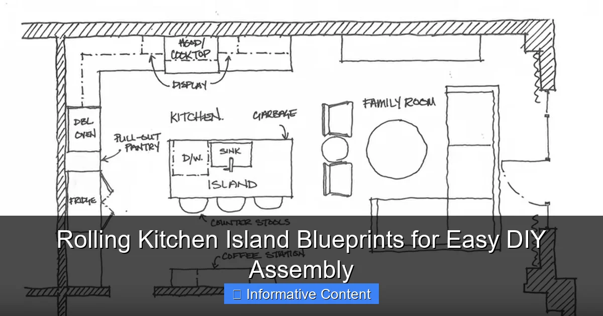 Rolling Kitchen Island Blueprints for Easy DIY Assembly