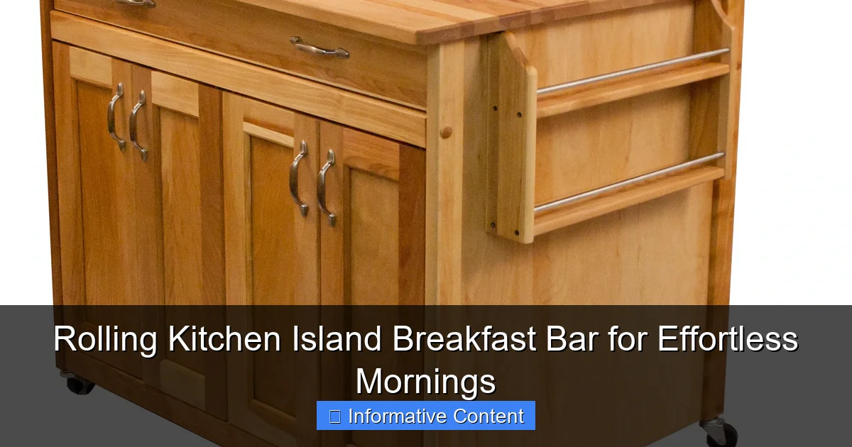 Rolling Kitchen Island Breakfast Bar for Effortless Mornings