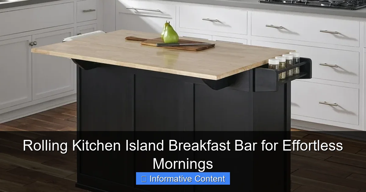 Rolling Kitchen Island Breakfast Bar for Effortless Mornings