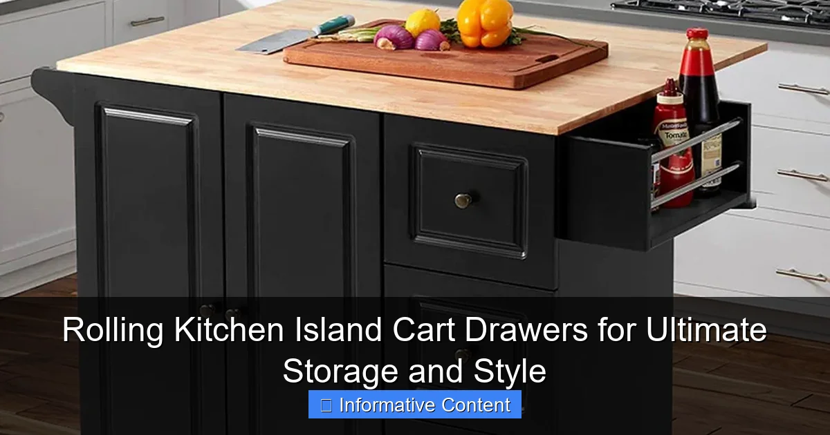 Rolling Kitchen Island Cart Drawers for Ultimate Storage and Style