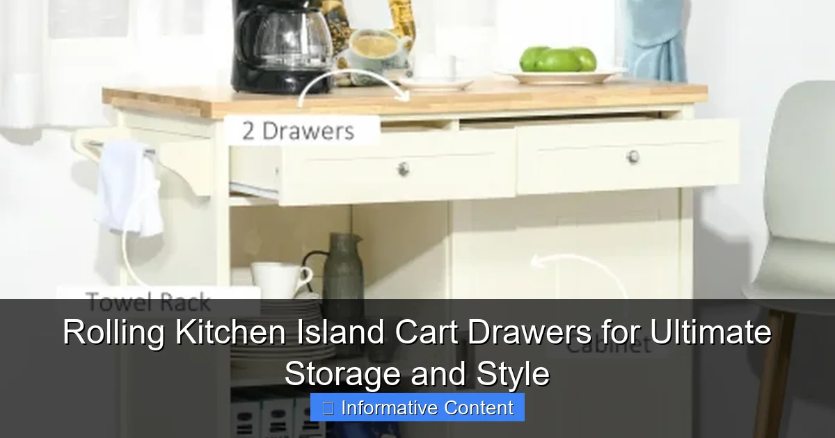 Rolling Kitchen Island Cart Drawers for Ultimate Storage and Style