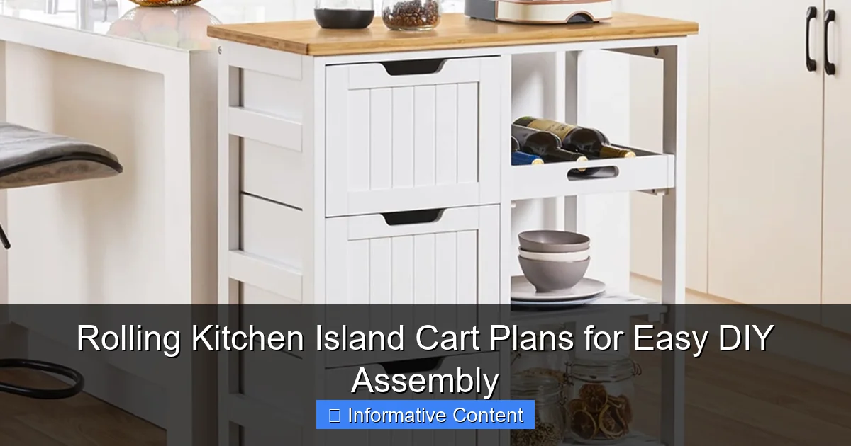 Rolling Kitchen Island Cart Plans for Easy DIY Assembly