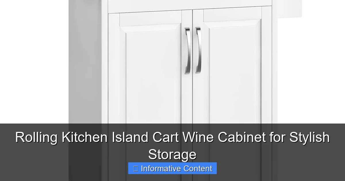Rolling Kitchen Island Cart Wine Cabinet for Stylish Storage
