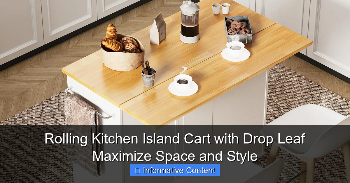 Rolling Kitchen Island Cart with Drop Leaf Maximize Space and Style