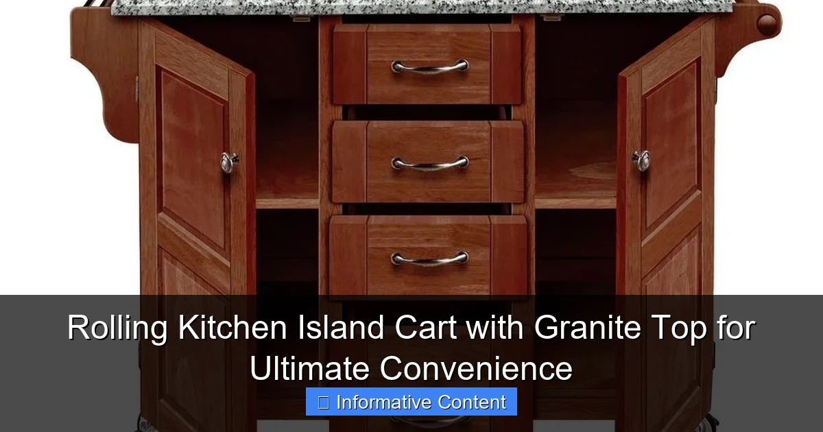 Rolling Kitchen Island Cart with Granite Top for Ultimate Convenience