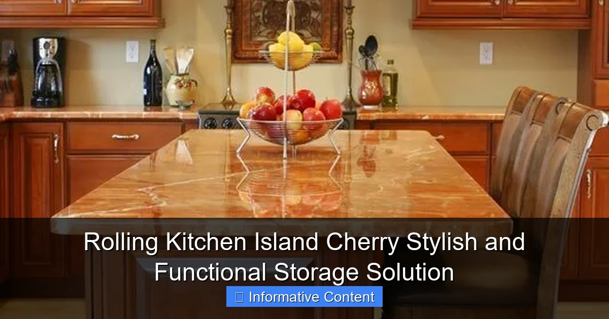 Rolling Kitchen Island Cherry Stylish and Functional Storage Solution