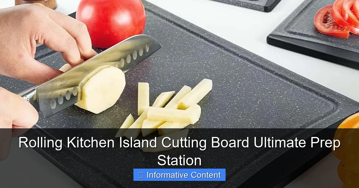 Rolling Kitchen Island Cutting Board Ultimate Prep Station