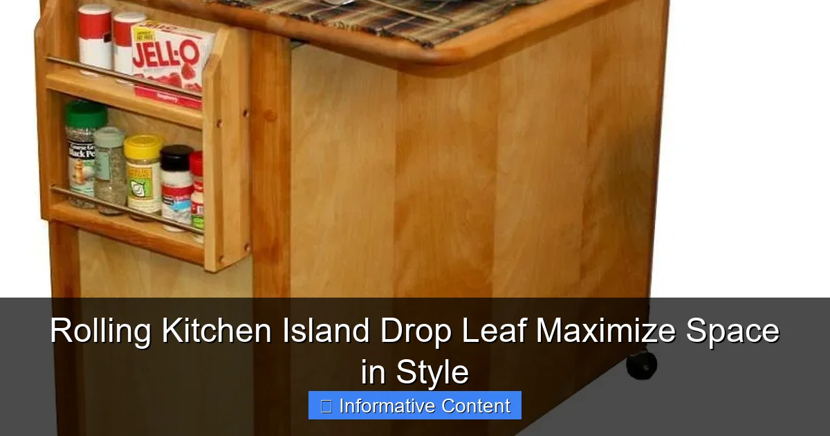 Rolling Kitchen Island Drop Leaf Maximize Space in Style
