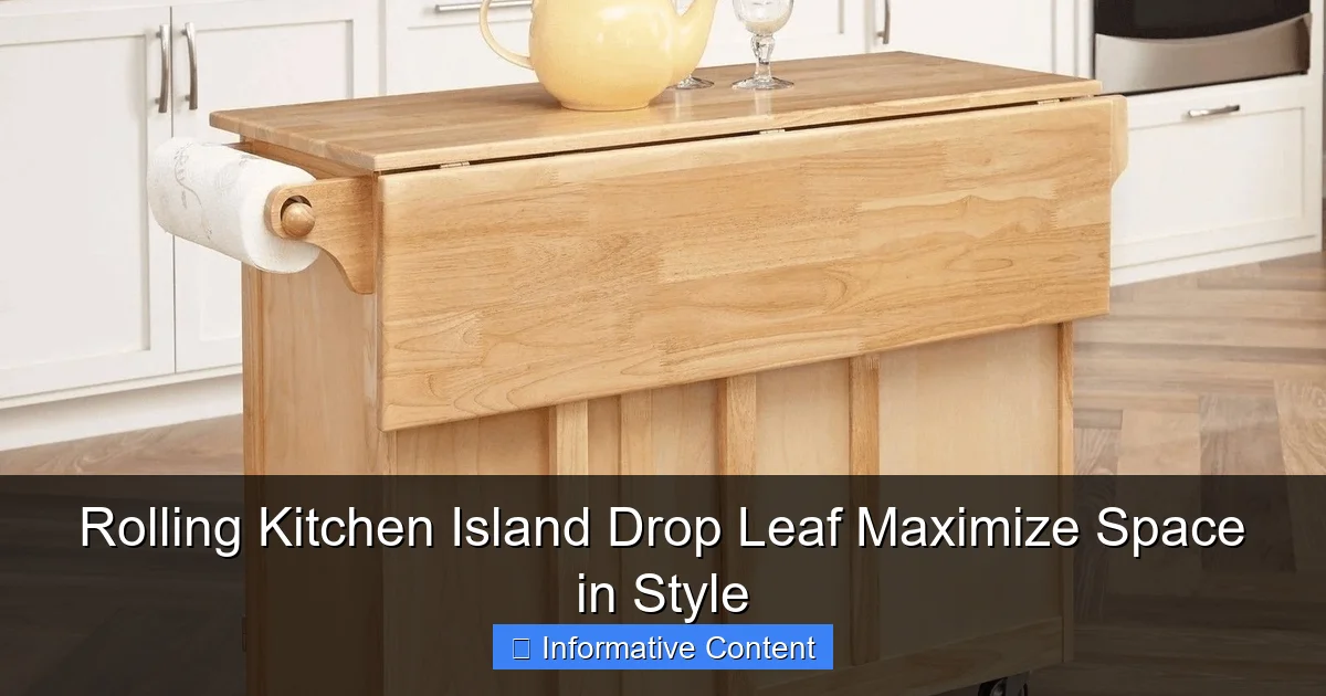 Rolling Kitchen Island Drop Leaf Maximize Space in Style