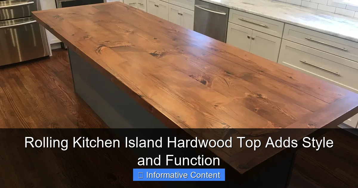 Rolling Kitchen Island Hardwood Top Adds Style and Function
