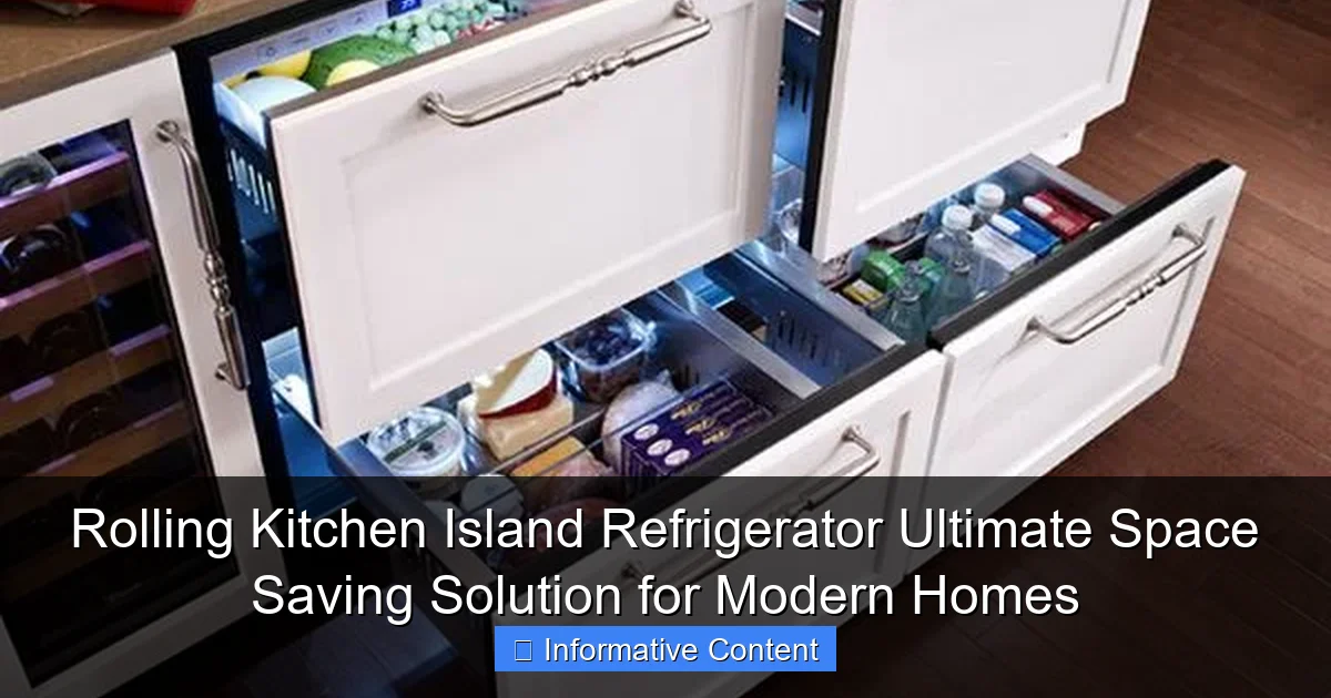 Rolling Kitchen Island Refrigerator Ultimate Space Saving Solution for Modern Homes