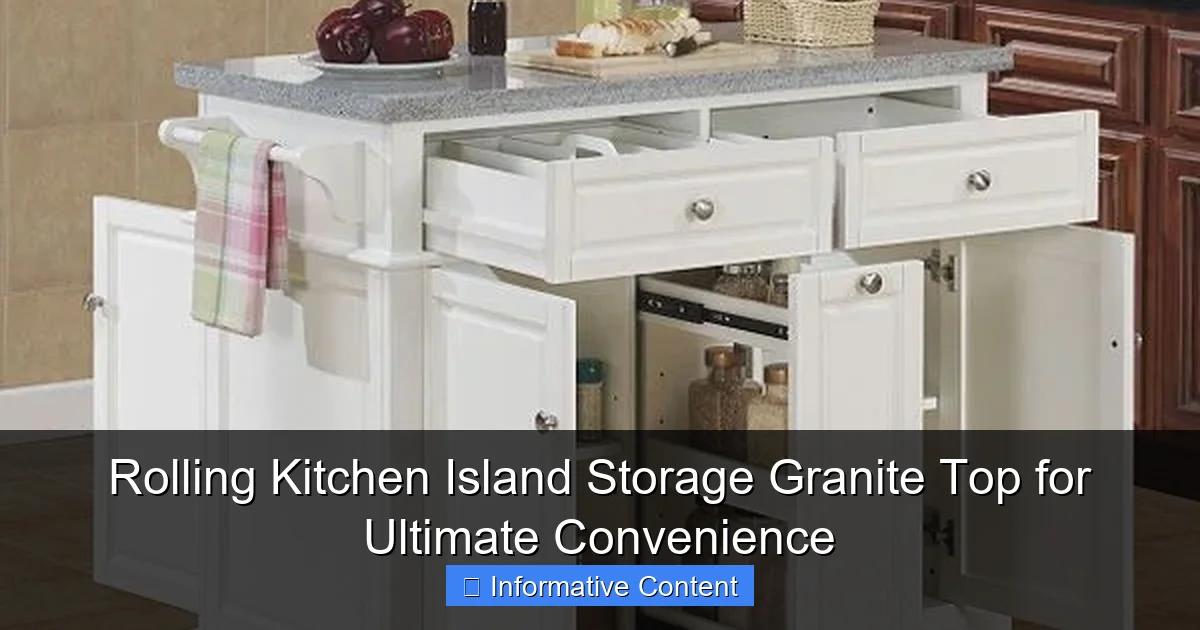 Rolling Kitchen Island Storage Granite Top for Ultimate Convenience
