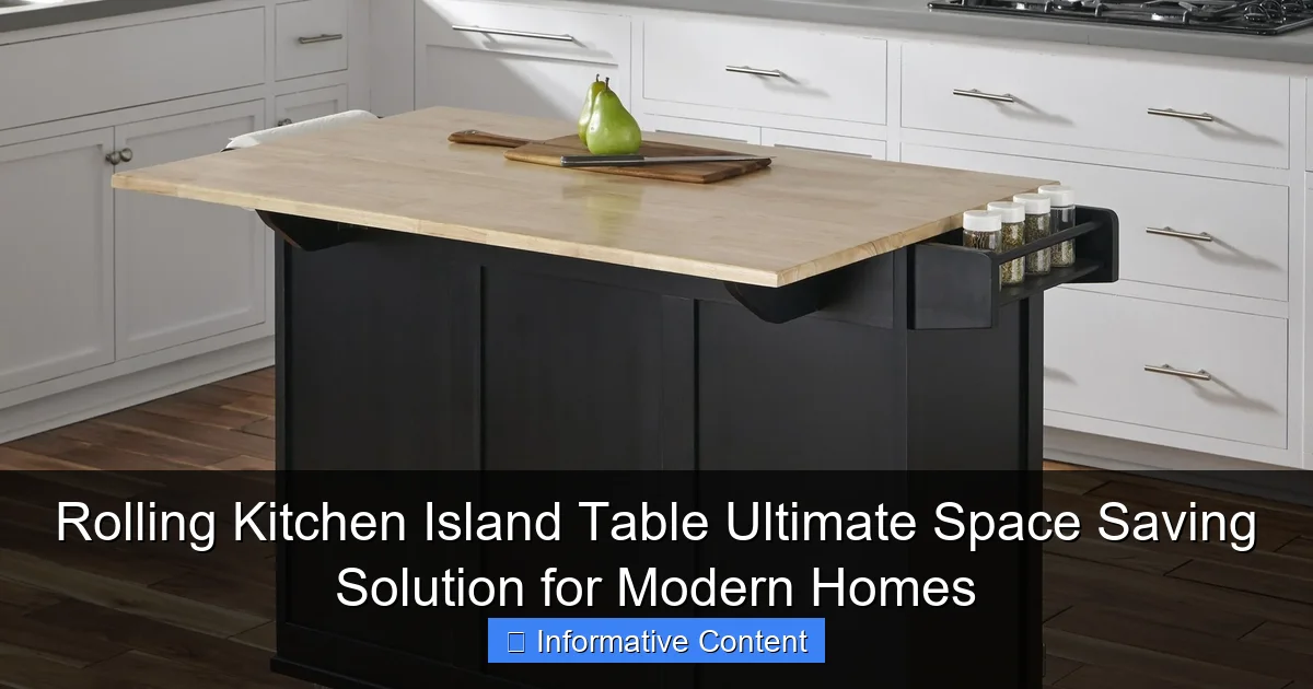 Rolling Kitchen Island Table Ultimate Space Saving Solution for Modern Homes