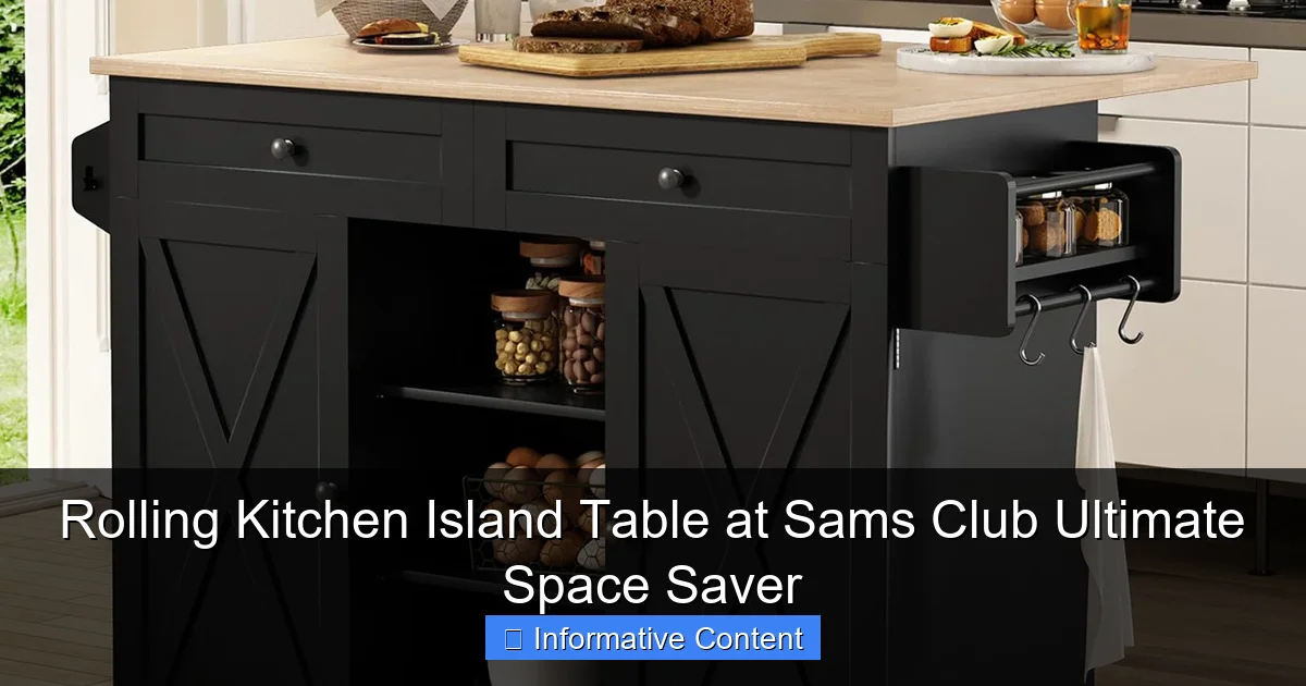 Rolling Kitchen Island Table at Sams Club Ultimate Space Saver
