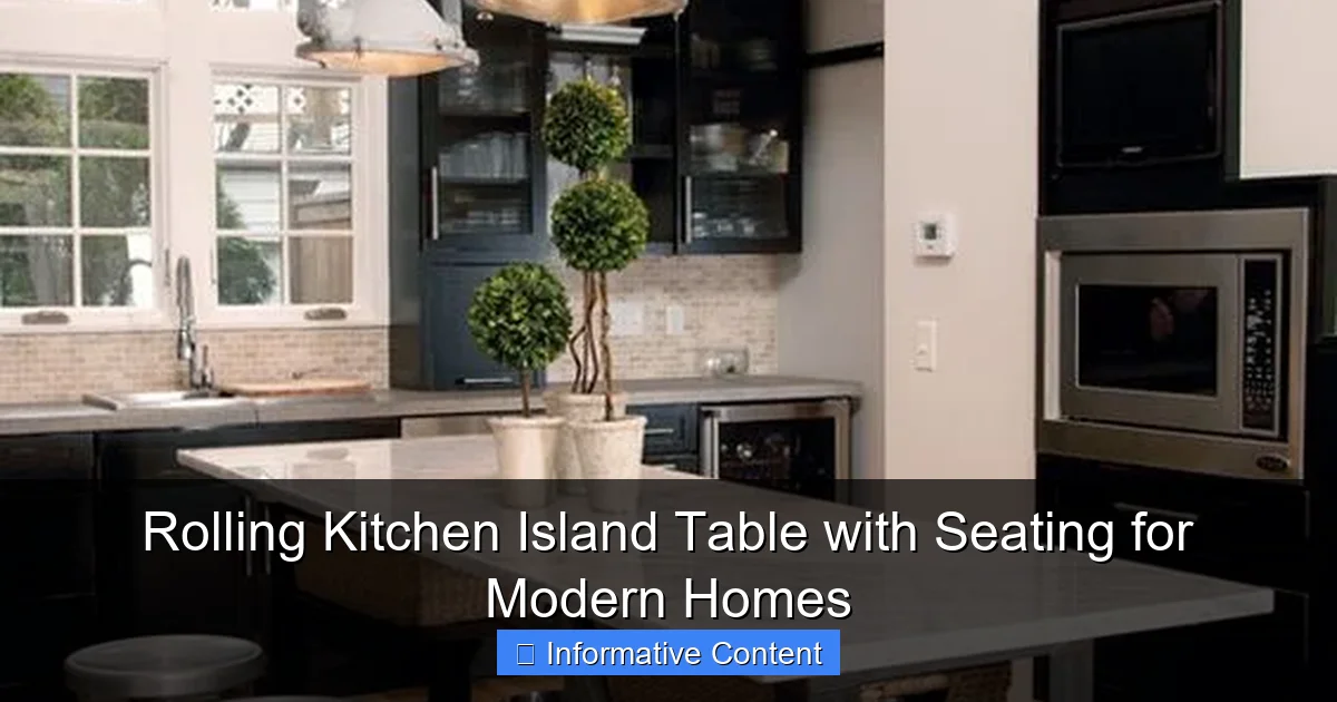 Rolling Kitchen Island Table with Seating for Modern Homes