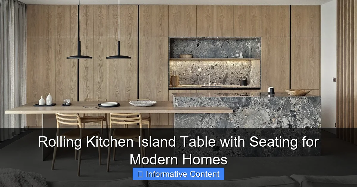 Rolling Kitchen Island Table with Seating for Modern Homes