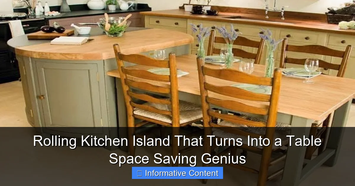 Rolling Kitchen Island That Turns Into a Table Space Saving Genius