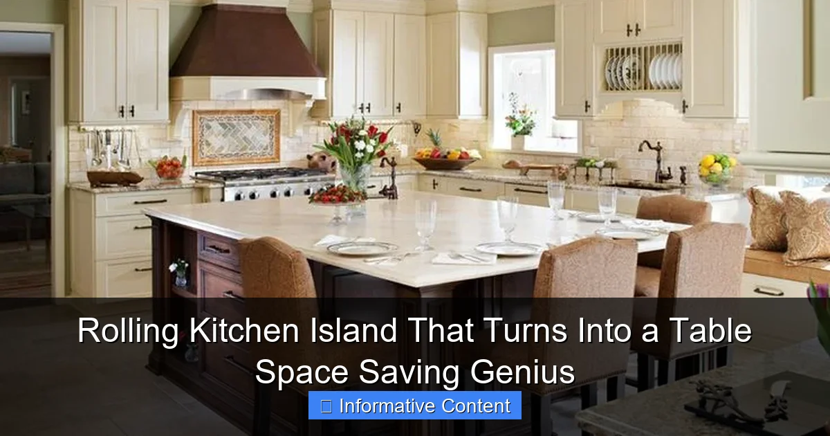 Rolling Kitchen Island That Turns Into a Table Space Saving Genius