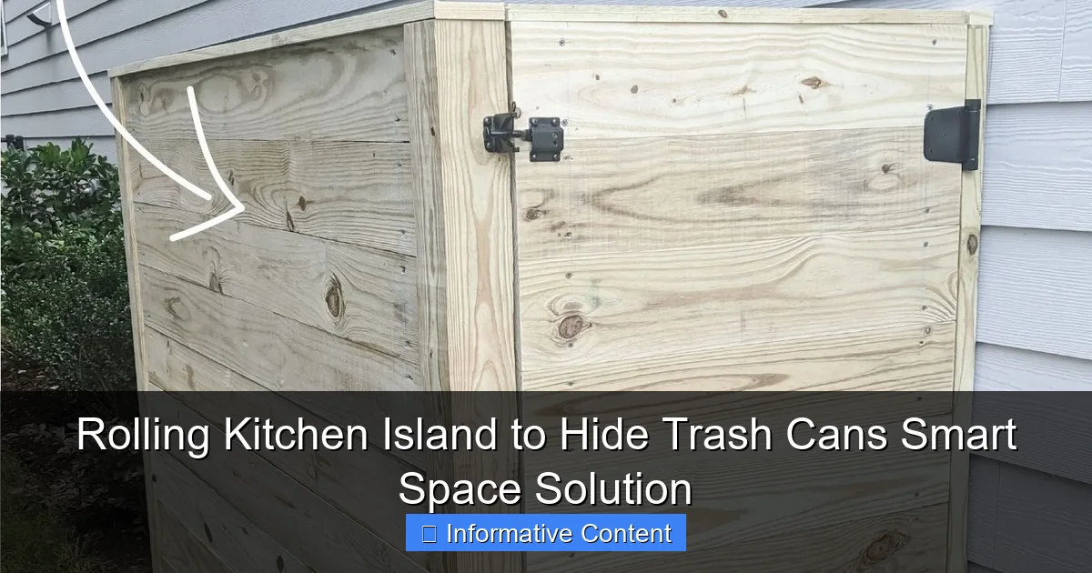 Rolling Kitchen Island to Hide Trash Cans Smart Space Solution
