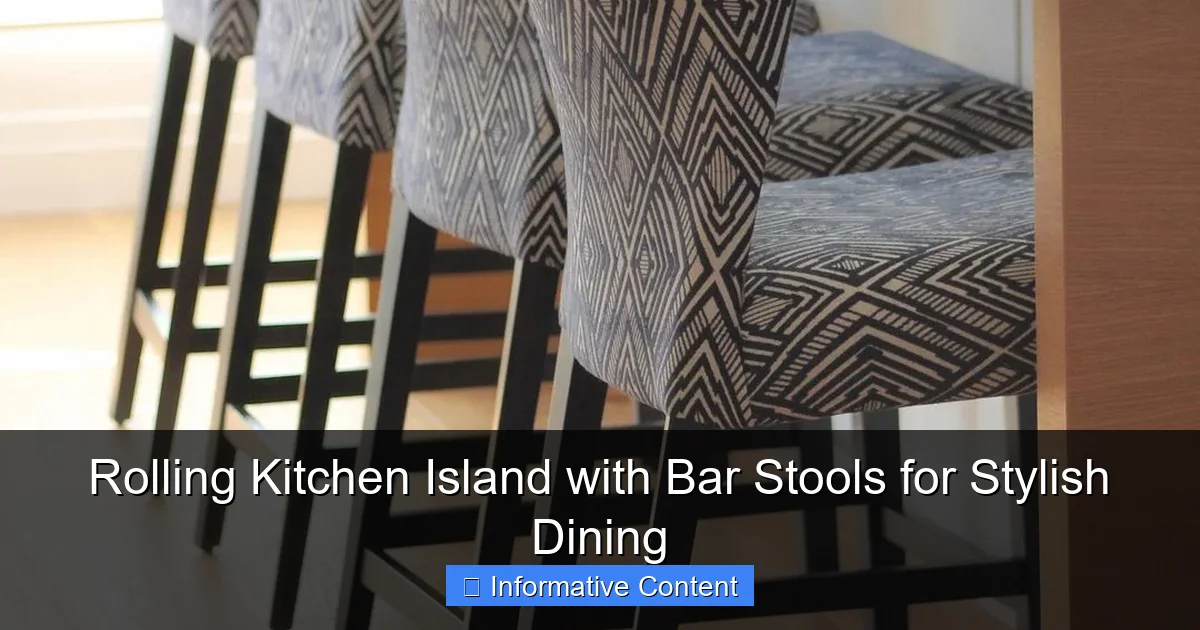 Rolling Kitchen Island with Bar Stools for Stylish Dining