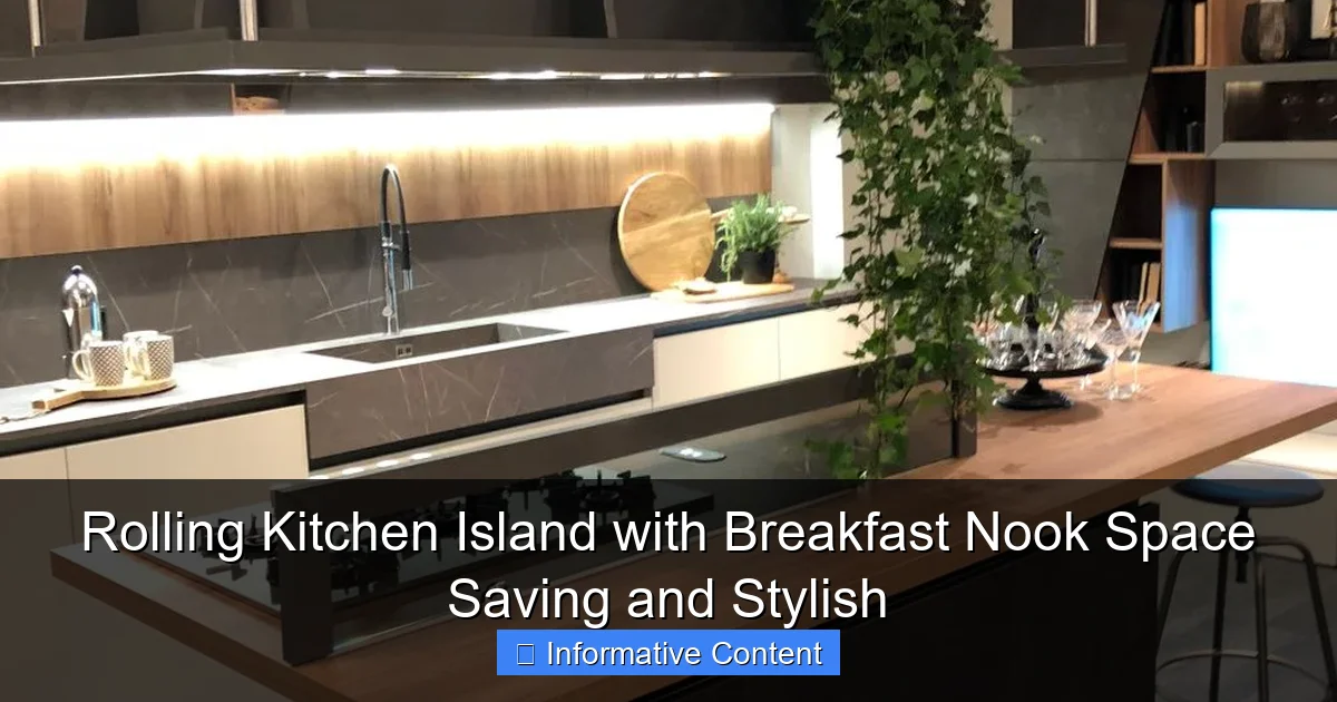Rolling Kitchen Island with Breakfast Nook Space Saving and Stylish