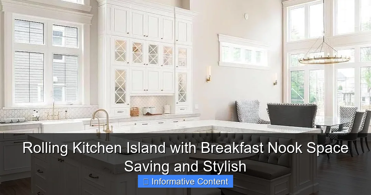 Rolling Kitchen Island with Breakfast Nook Space Saving and Stylish