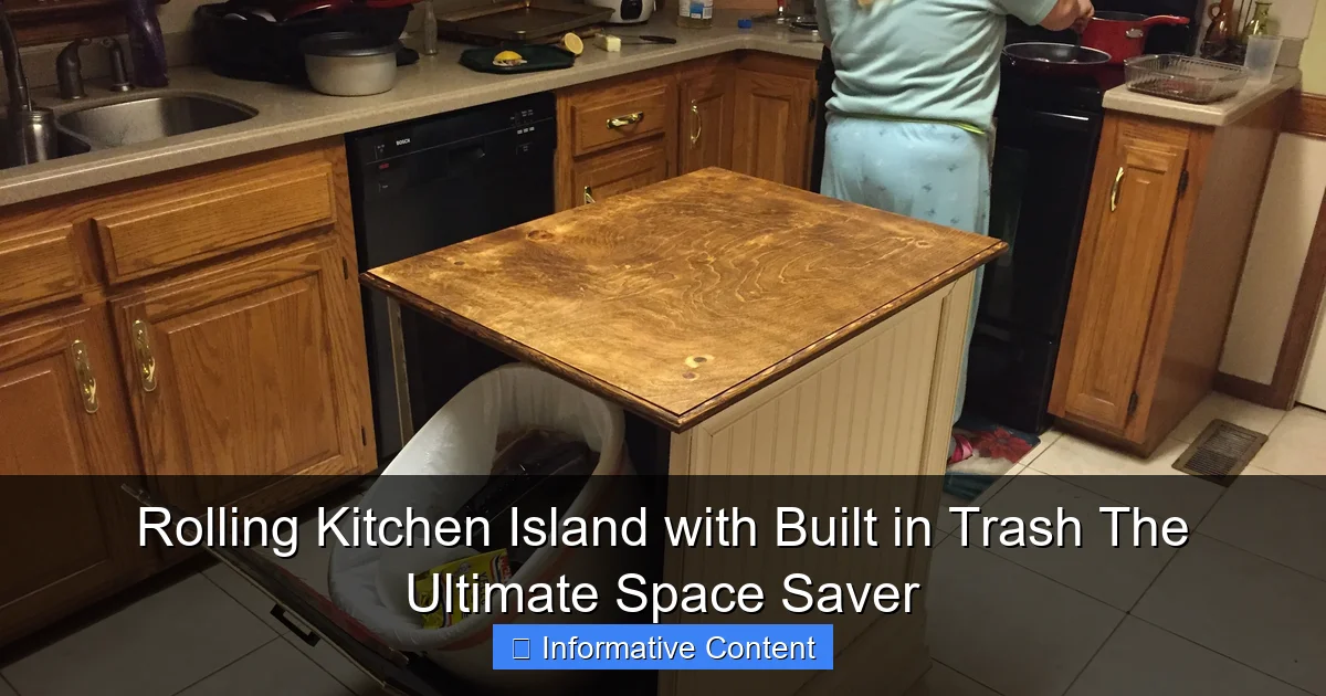Rolling Kitchen Island with Built in Trash The Ultimate Space Saver